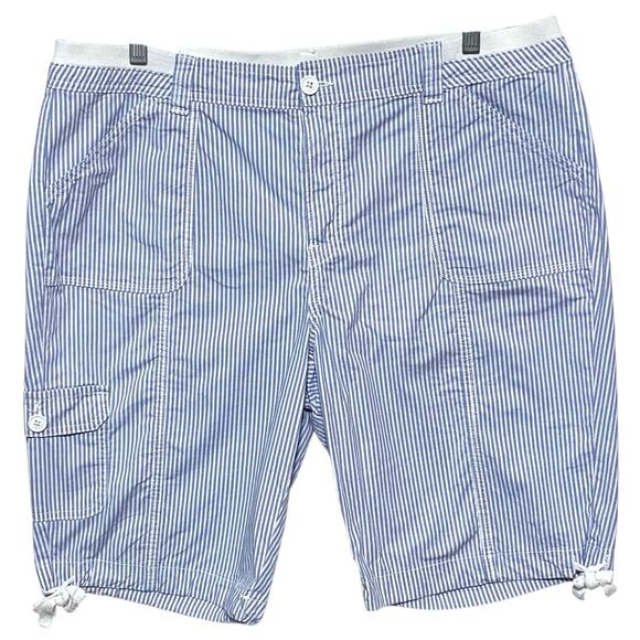 St. John's Bay Pants - St Johns Bay Bermuda Cargo Shorts Womens 16 Cinched Tie Leg Nautical Coastal